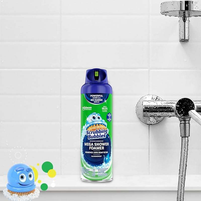 Scrubbing Bubbles Mega Bathroom and Shower Foamer Aerosol, Rainshower Scent, 20oz (Pack of 2) - Image 4