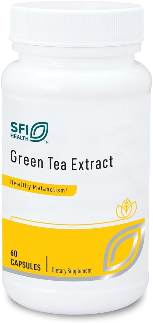 Klaire Labs SFI Health Green Tea Extract - 500 Milligrams Green Tea Leaf Extract, 95% Polyphenol Content 250 Milligrams EGCG (60 Vegetarian Capsules) - Product Image