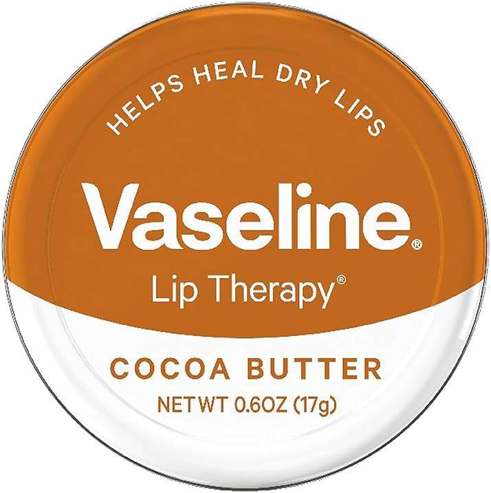 Vaseline Lip Therapy Lip Balm Tin, Cocoa Butter, 0.6 oz - Image 1
