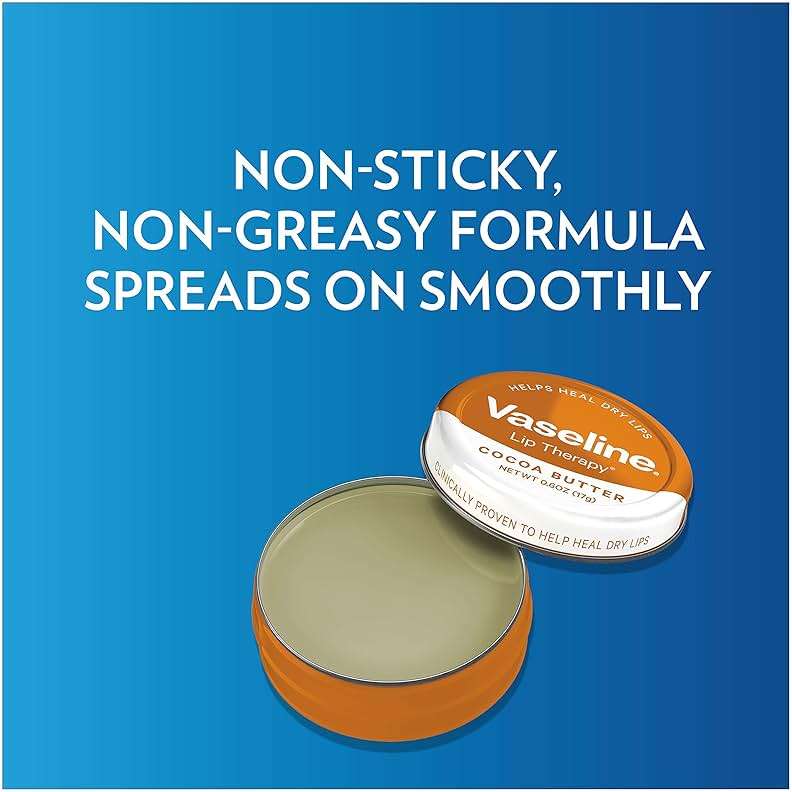 Vaseline Lip Therapy Lip Balm Tin, Cocoa Butter, 0.6 oz - Image 5