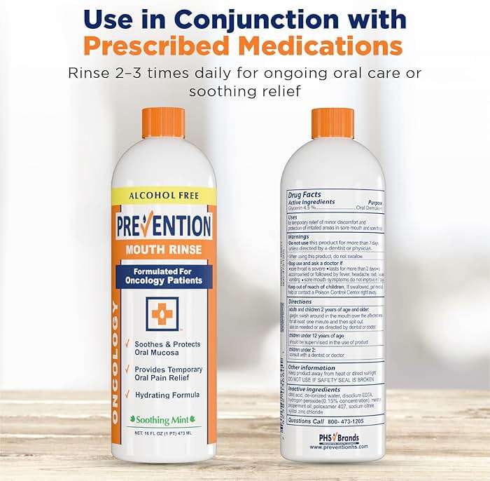 Prevention Oncology Alcohol Free Mouthwash, Soothing, Gentle, & Moisturizing, Mouthsore and Dry Mouth Mouthwash Specially Formulated for Patients Undergoing Oncology Treatment - 1-Pack - Image 6