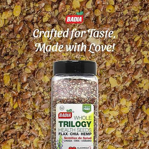 Badia Trilogy Health Seed, Flax, Chia, Hemp Seeds Blend, High Fiber Superfood Mix, Omega-3, 21 oz - Image 6