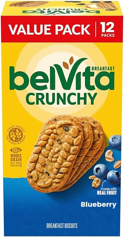 belVita Breakfast Bars Biscuits, Blueberry, Value Pack, 12 Packs (4 Biscuits Per Pack) - Product Image