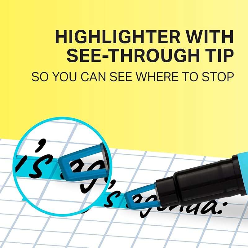 Sharpie Clear View Stick Highlighters, See-Through Chisel Tip, Assorted Fluorescent Colors, 8 Count - School, Home, and Office Use, Teacher Supplies - Image 2
