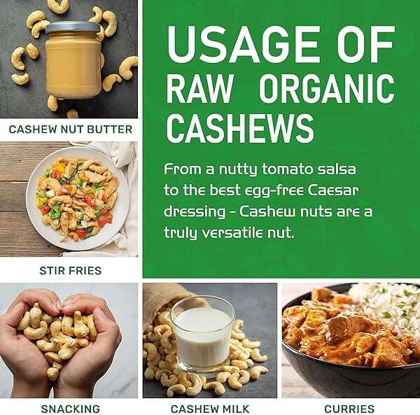 Organic Raw Cashews 2 LB Bag, Gluten-Free, Non-GMO, Vegan, Whole Raw Nuts, Unsalted, Unroasted, Crunchy & Healthy Snack, For Baking & Cooking by Jiva Organics - Image 8