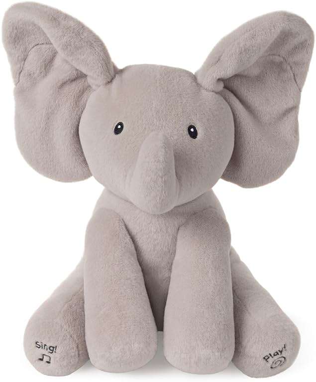 GUND Baby Animated Flappy the Elephant Plush, Singing Stuffed Animal Baby Toy for Ages 0 and Up, Gray, 12" - Image 1