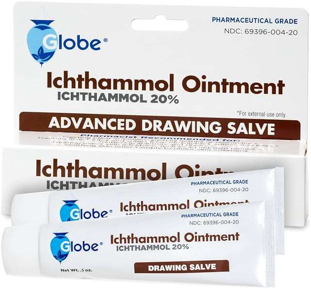Globe Ichthammol Ointment 20% (Drawing Salve) 1 OZ - Soothing Skin Relief, Treatment of Eczema, Acne, Boils, Splinters, Bee Stings - Maximum Strength (2-Pack) - Image 2