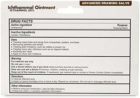 Globe Ichthammol Ointment 20% (Drawing Salve) 1 OZ - Soothing Skin Relief, Treatment of Eczema, Acne, Boils, Splinters, Bee Stings - Maximum Strength (2-Pack) - Image 7