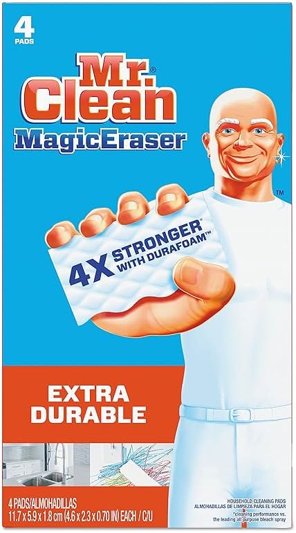 Mr. Clean 82038CT Magic Eraser Extra Durable, 4 3/5" x 2 2/5", 4/Box (Case of 8 Boxes) - Product Image