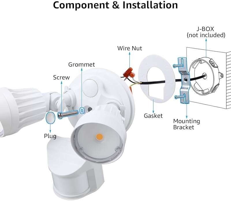 LEONLITE COB LED Security Light, Motion Sensor Outdoor Lights, Dusk to Dawn, 100-277V, ETL Listed, Adjustable Heads, Motion Detector Flood Light, Aluminum, IP65 Waterproof, 5000K Daylight, White - Image 7