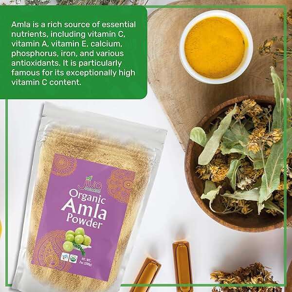 Jiva Organics Organic Pure Amla Berry Powder, 7 Ounce - Food Grade & Non-GMO - for Cooking & Beauty Care - Image 3