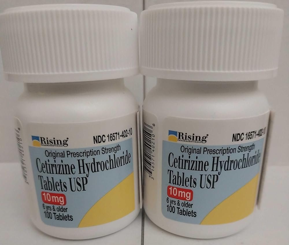 Cetirizine 10 mg Antihistamine Tablets Generic for Zyrtec 24 Hour Allergy Tablets 100 Tablets per Bottle Pack of 2 Total 200 Tablets by Pack Pharmaceuticals - Product Image