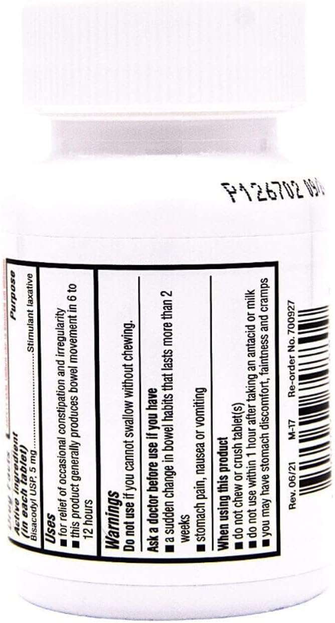 Major Bisacodyl 5MG Generic for Dulcolax Laxative Coated Tablets 1000 ct - Image 3