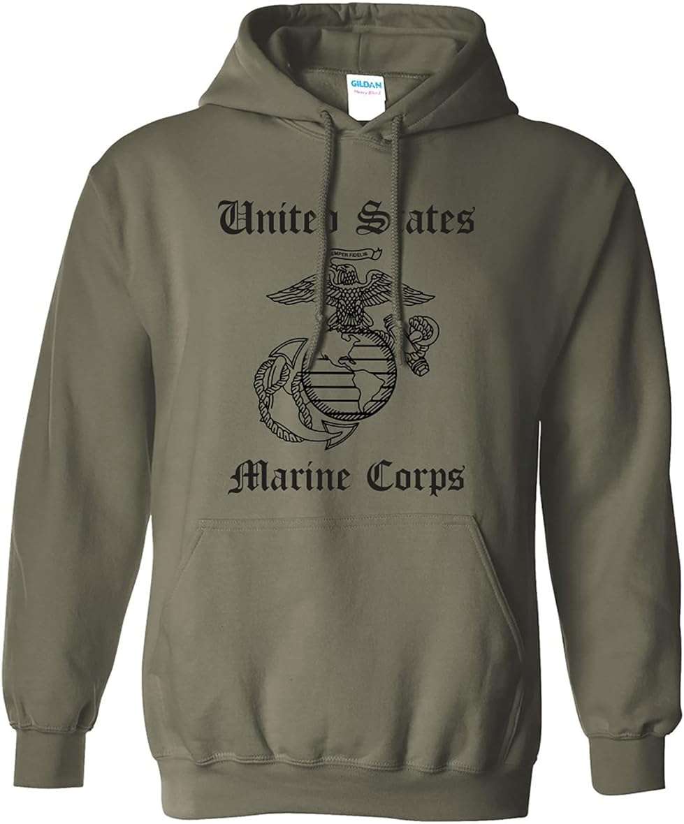 zerogravitee United States Marine Corps Adult Hooded Sweatshirt - Image 1