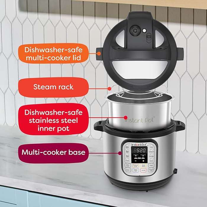 Instant Pot Duo 7-in-1 Electric Pressure Cooker, Slow Cooker, Rice Cooker, Steamer, Sauté, Yogurt Maker, Warmer & Sterilizer, Includes App with Over 800 Recipes, Stainless Steel, 8 Quart - Image 7