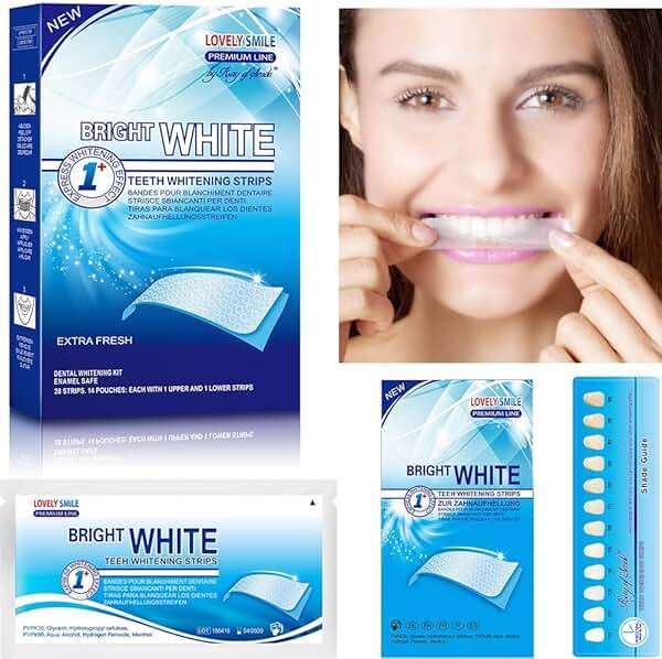 Lovely Smile Premium Line Teeth Whitening Strips - Enamel Safe - White Teeth in 1 Hour - No Slip and No Sensitivity - Dental Whitener Kit by Ray of Smile (28 Strips/Mint) - Image 2