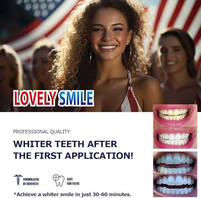 Lovely Smile Premium Line Teeth Whitening Strips - Enamel Safe - White Teeth in 1 Hour - No Slip and No Sensitivity - Dental Whitener Kit by Ray of Smile (28 Strips/Mint) - Image 3
