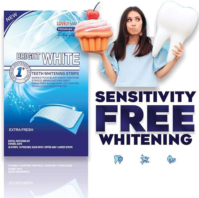 Lovely Smile Premium Line Teeth Whitening Strips - Enamel Safe - White Teeth in 1 Hour - No Slip and No Sensitivity - Dental Whitener Kit by Ray of Smile (28 Strips/Mint) - Image 4