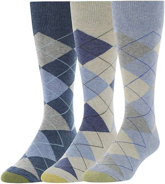 GOLDTOE mens Carlyle Argyle Crew Dress Socks, 3-pairs - Image 1