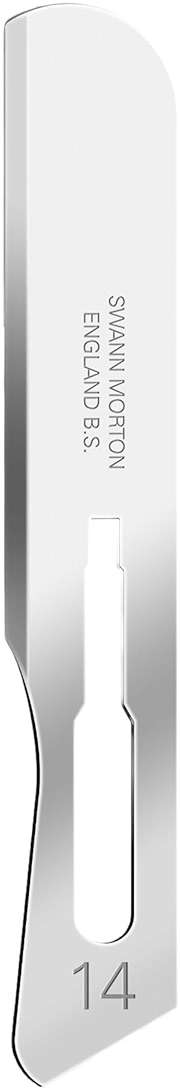Swann Morton Surgical Scalpel Blade #14 - Sterile Dermaplane Blade for Face, Dermaplaning for Women & Men, Carbon Steel, Beauty Tools for Estheticians - Individually Wrapped, Box of 100 - Image 1