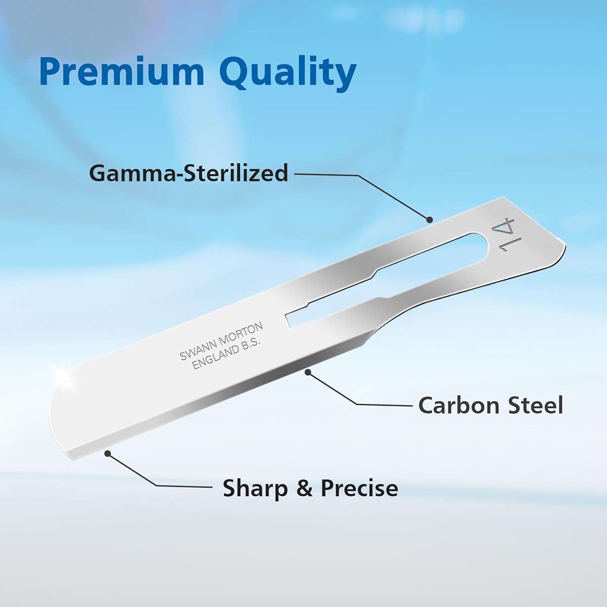 Swann Morton Surgical Scalpel Blade #14 - Sterile Dermaplane Blade for Face, Dermaplaning for Women & Men, Carbon Steel, Beauty Tools for Estheticians - Individually Wrapped, Box of 100 - Image 7