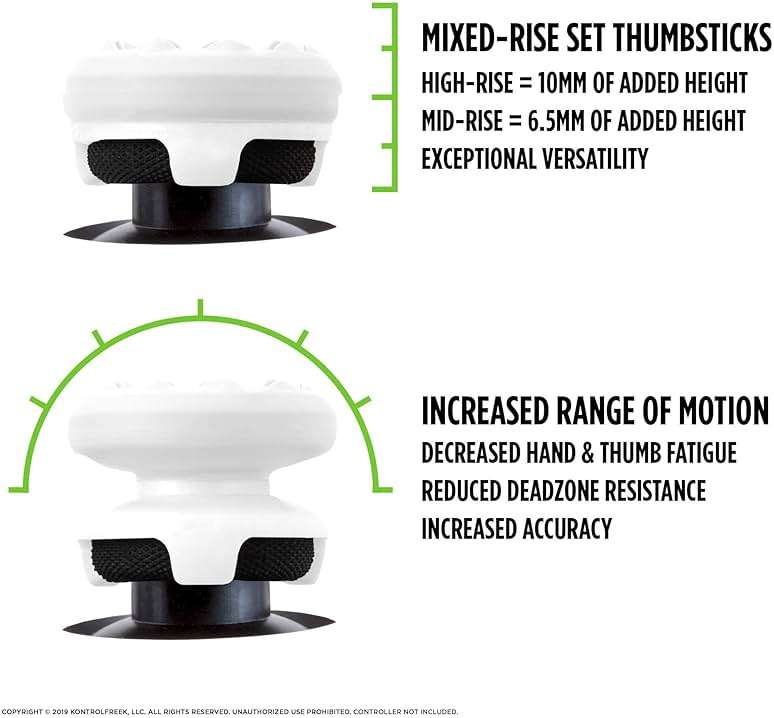 KontrolFreek FPS Freek Galaxy White for Xbox One and Xbox Series X Controller | Performance Thumbsticks | 1 High-Rise, 1 Mid-Rise | White - Image 3