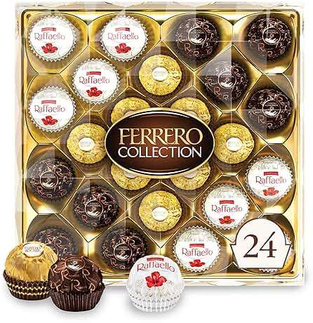 Ferrero Rocher Collection, Fine Hazelnut Milk Chocolates, 24 Count Gift Box, Assorted Coconut Candy and Chocolates, 9.1 oz, Perfect Easter Egg and Basket Stuffers - Image 1