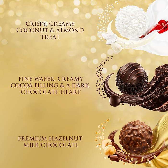 Ferrero Rocher Collection, Fine Hazelnut Milk Chocolates, 24 Count Gift Box, Assorted Coconut Candy and Chocolates, 9.1 oz, Perfect Easter Egg and Basket Stuffers - Image 4