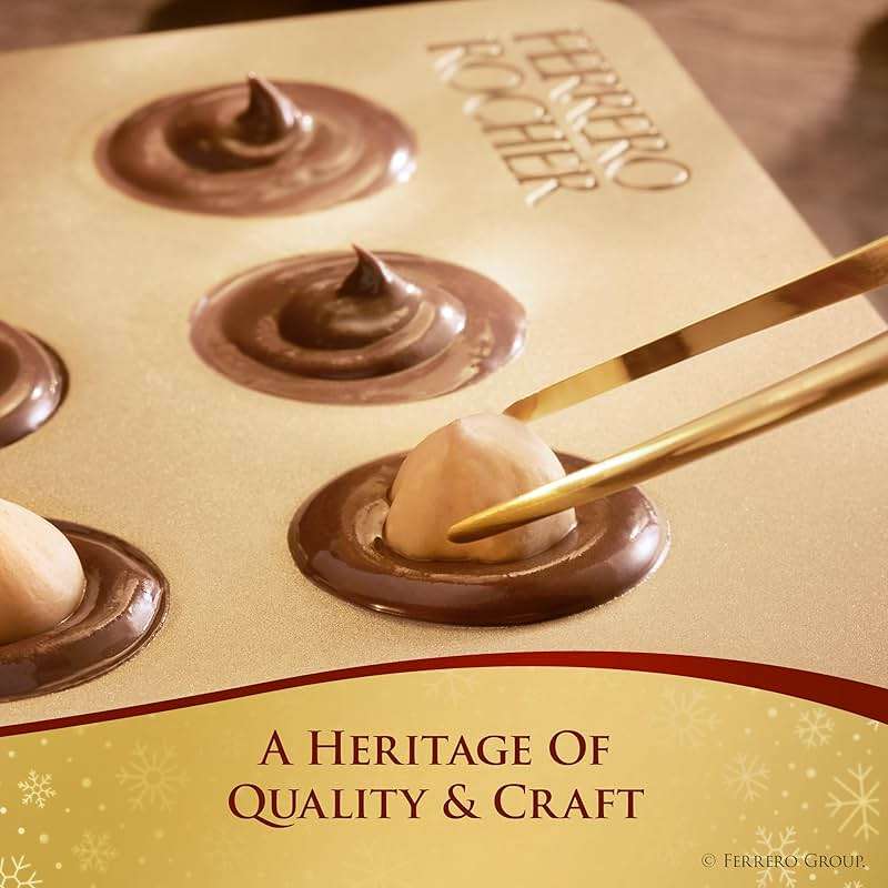 Ferrero Rocher Collection, Fine Hazelnut Milk Chocolates, 24 Count Gift Box, Assorted Coconut Candy and Chocolates, 9.1 oz, Perfect Easter Egg and Basket Stuffers - Image 6