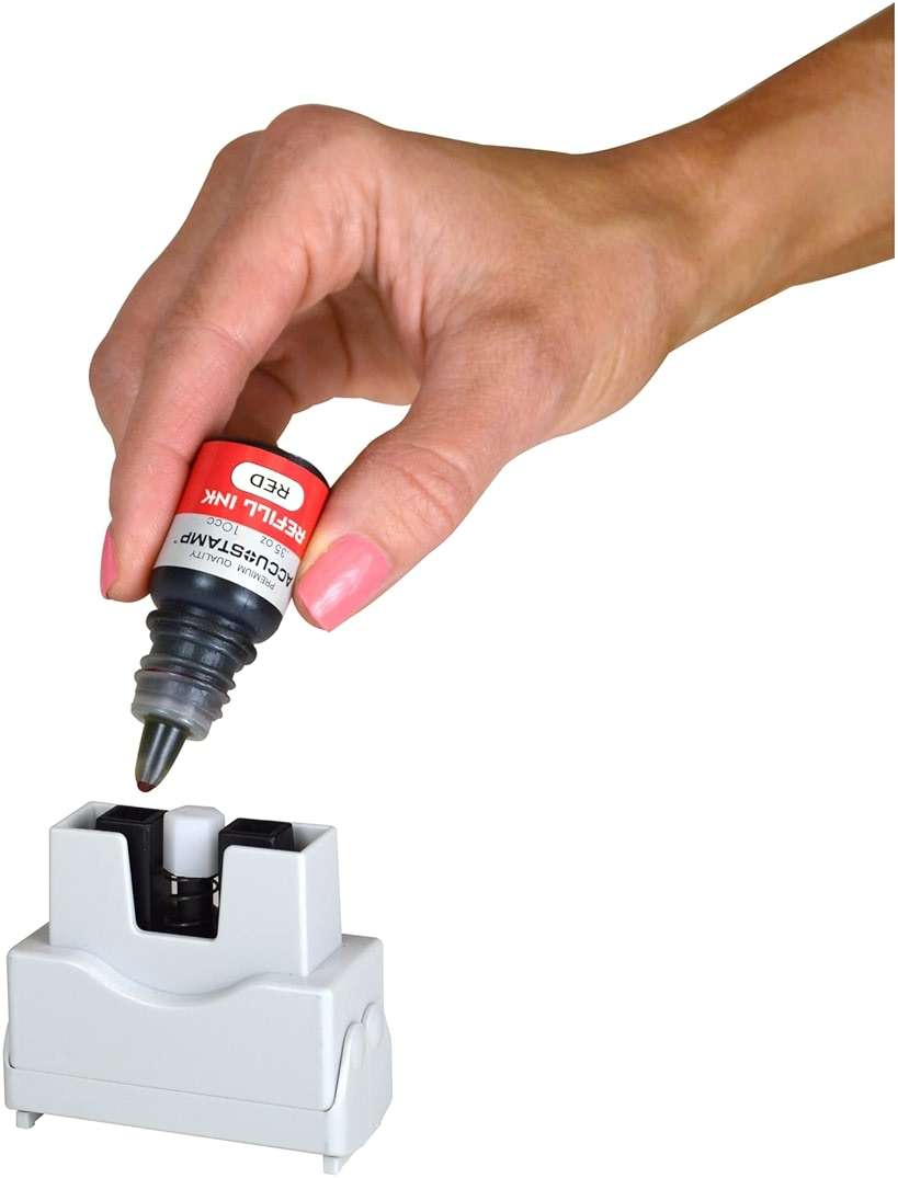 Accu-Stamp2® Shutter One-Color Stamp, "Scanned", 1 5/8" x 1/2" Impression, Red - Image 4