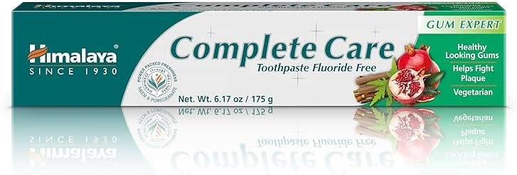 Himalaya Complete Care Toothpaste, Fights Plaque, Freshens Breath, Fluoride Free, Plant-Based, with Neem, Pomegranate, No Artificial Flavors, Cruelty Free, 6.17 Oz, 1 Pack - Product Image
