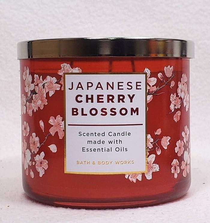 Bath & Body Works Japanese Cherry Blossom 3-Wick Candle - Scented Candle for At-Home Use - Long-Lasting, Room-Filling Fragrance - High Fragrance Oil Concentration - Soy Wax Blend - Image 4