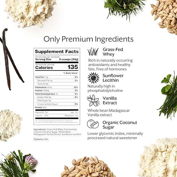 ProMix Nutrition Whey Protein Powder, Vanilla - Grass-Fed & 100% All Natural - Post Workout Fitness & Nutrition Shakes, Smoothies, Baking & Cooking Recipes - 2.5 Pound (Pack of 2) - Image 5