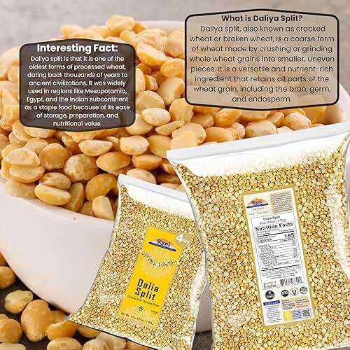 Rani Daliya Split (Roasted Split Chickpeas Dalia) 4lbs (64oz) ~ All Natural | Vegan | Indian Origin - Image 4
