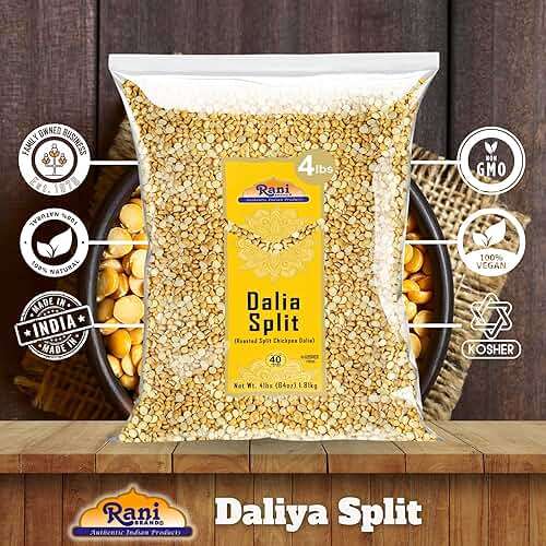 Rani Daliya Split (Roasted Split Chickpeas Dalia) 4lbs (64oz) ~ All Natural | Vegan | Indian Origin - Image 5