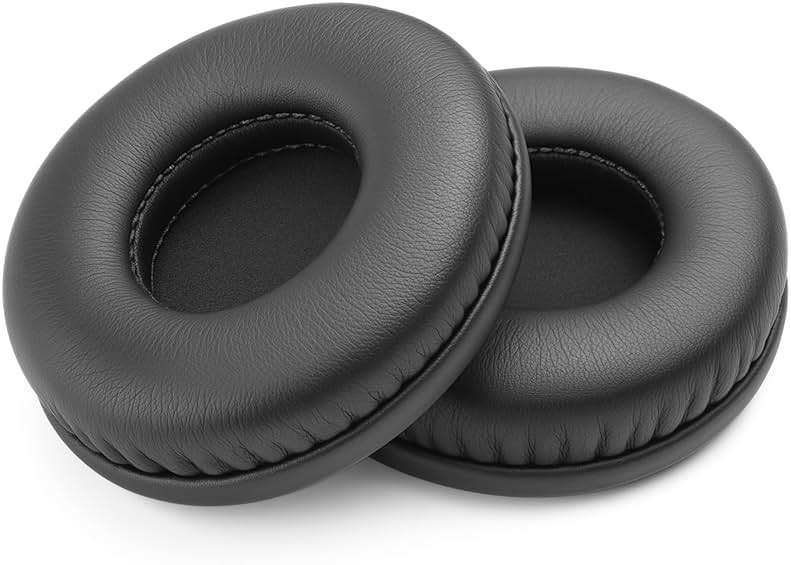 Global Teck Ear Pad for Headset Headband - Soft Memory Foam with Leatherette Earpiece Cover, 2-Pack, Replacement for Blue Parrot Ear Cushions B250 XT/XTS, Poly CS540, Savi W440/W445/W740/W745 - Image 1