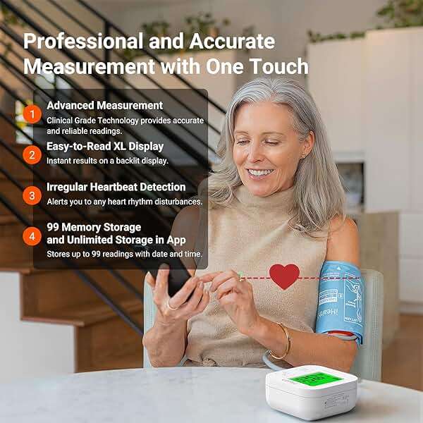 iHealth Track Smart Upper Arm Blood Pressure Monitor with Wide Range Cuff that fits Standard to Large Adult Arms, Bluetooth Compatible for iOS & Android Devices - Image 2