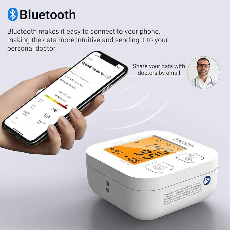 iHealth Track Smart Upper Arm Blood Pressure Monitor with Wide Range Cuff that fits Standard to Large Adult Arms, Bluetooth Compatible for iOS & Android Devices - Image 7