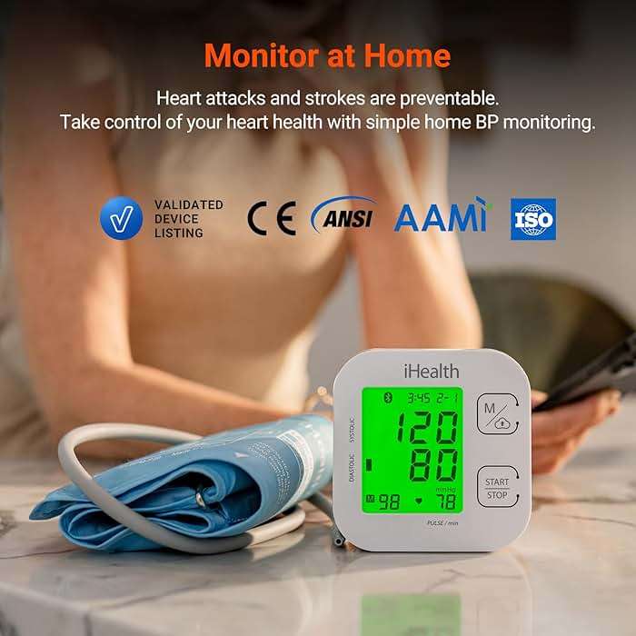 iHealth Track Smart Upper Arm Blood Pressure Monitor with Wide Range Cuff that fits Standard to Large Adult Arms, Bluetooth Compatible for iOS & Android Devices - Image 8