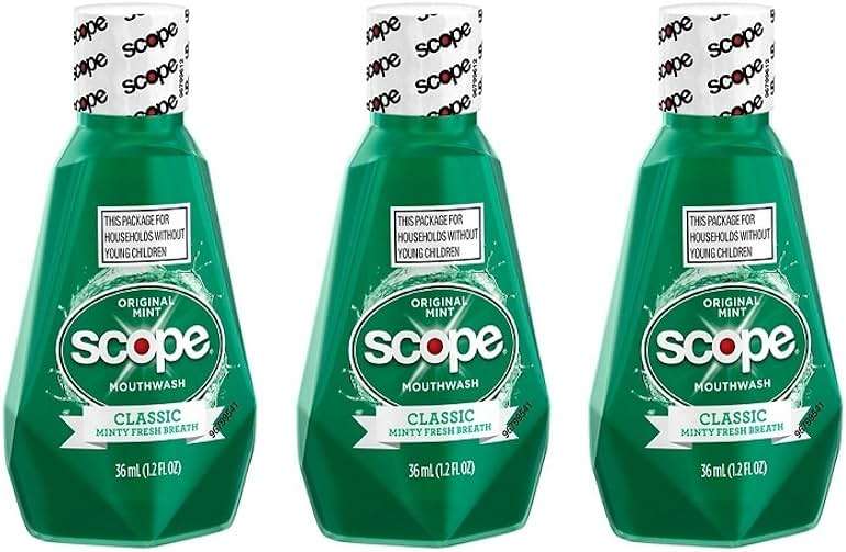Scope Mouthwash Classic Original Mint 1.2 Oz Travel Size Pack of 3) - Image 1