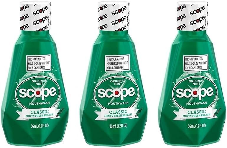 Scope Mouthwash Classic Original Mint 1.2 Oz Travel Size Pack of 3) - Product Image