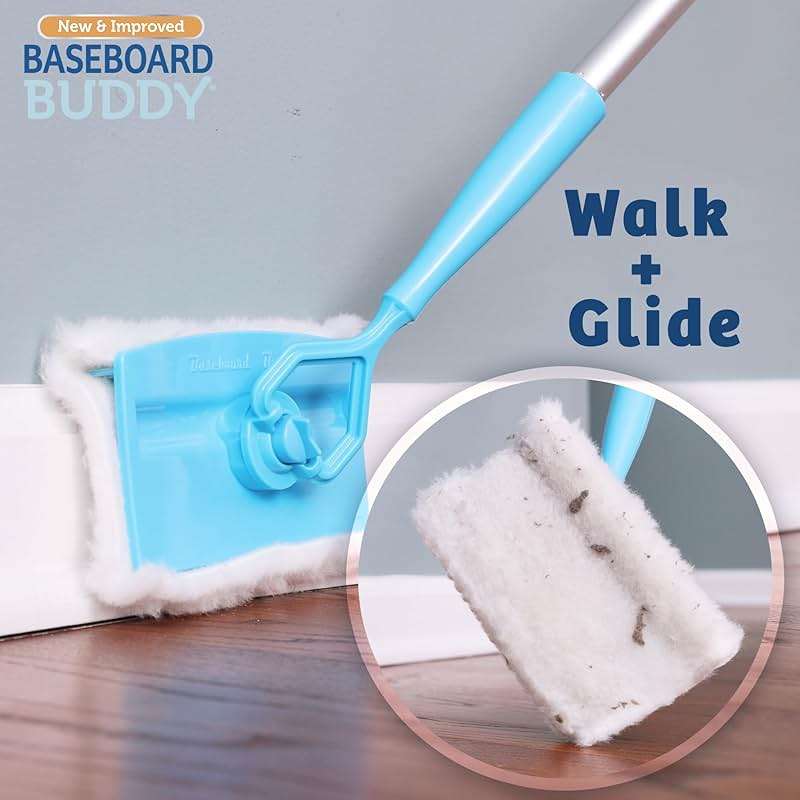 Baseboard Buddy | Home & Apartment Cleaning Tool with 360 Degree Swivel Head for Baseboards, Moldings, Floors & More, Clean Dust, Dirt & Pet Hair | As Seen on TV (1 Baseboard Buddy & 3 Reusable Pads) - Image 6