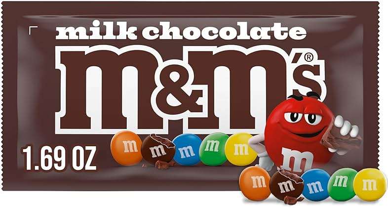 M&M'S Milk Chocolate Candy, Full Size, 1.69 oz Bag (Pack of 36) - Image 2