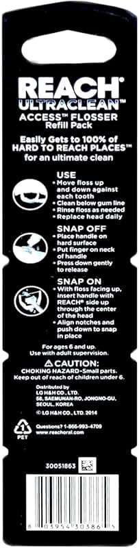 Listerine Ultraclean Access Flossers Disposable Heads Fresh Mint Crystals 28 Each (Pack of 3) - Image 9