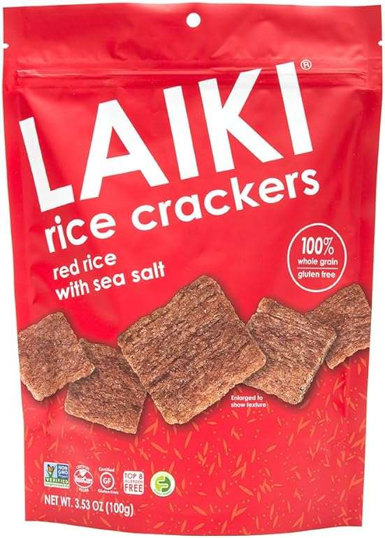 Rice Crackers - Gluten Free Snacks - Deliciously Light and Airy Crunch - Allergen-Friendly, Vegan, Non-GMO, FODMAP Friendly, Seed-Oil Free, Red Rice Sea Salt flavor - 3.53 Ounce Bag (Pack of 8) - Image 3