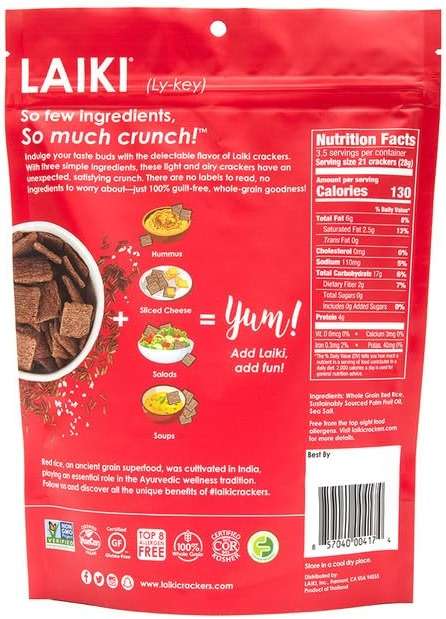 Rice Crackers - Gluten Free Snacks - Deliciously Light and Airy Crunch - Allergen-Friendly, Vegan, Non-GMO, FODMAP Friendly, Seed-Oil Free, Red Rice Sea Salt flavor - 3.53 Ounce Bag (Pack of 8) - Image 4