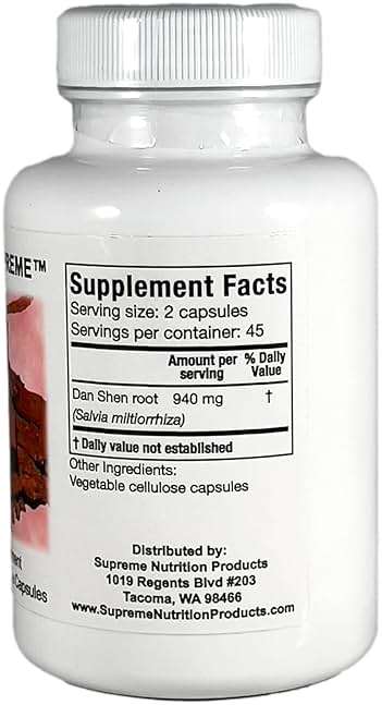 Supreme Nutrition Dan Shen Supreme, 90 Pure Red Sage Vegetarian Capsules - Image 2