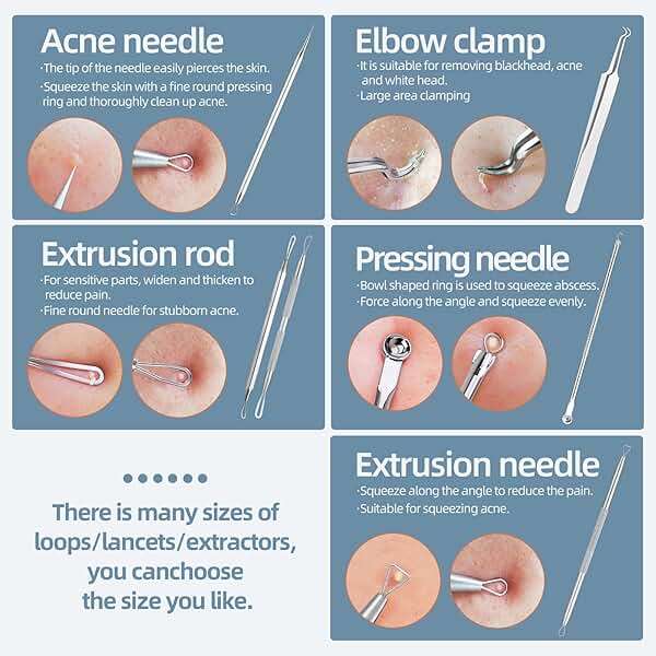 JPNK Blackhead Remover Comedone Extractor Acne Removal Kit.. | for Blemish, Whitehead Popping, 6 Pcs, Zit Removing, for Nose Face, Tools, with a Leather Bag - Image 3