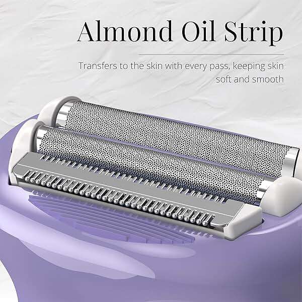 Remington Smooth & Silky Electric Shaver for Women, 4-Blade Smooth Glide Foil Shaver and Bikini Trimmer with Almond Oil Strip, Shave Wet or Dry - Image 6