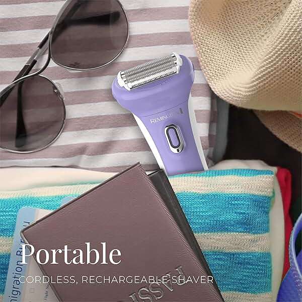Remington Smooth & Silky Electric Shaver for Women, 4-Blade Smooth Glide Foil Shaver and Bikini Trimmer with Almond Oil Strip, Shave Wet or Dry - Image 7
